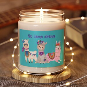 Soy Candle, &quot;No Llama Drama&quot; Scented Candle, 9oz