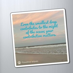 Inspirational Ocean Magnet, Motivational Quote Decor, Beach-Themed Fridge Magnet, Positive Vibes Gift, Home Office Decor