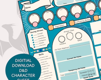 DnD 5e Character Sheet Printable PDF for Dungeons and Dragons
