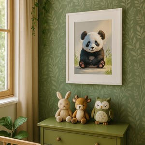 Cute Panda Fine Art Prints - Wall Decor, Nursery Art, Kids Room, Gift, Home Decoration