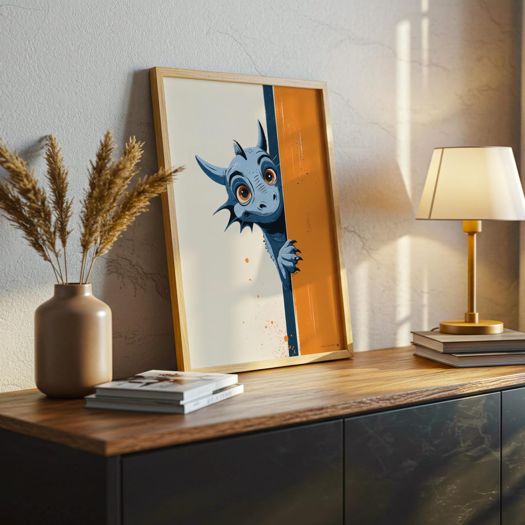Whimsical Nursery Dragon Print | Kids Room Decor | Printable Wall Art ...