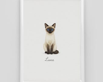 Mini Custom Watercolor Cat Portrait, Cat Memorial, Cat Loss Gift, Cat Lover Gift, Pet Painting, Tiny Paintings, Miniature Painting