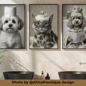 Custom Pet Portrait: Funny Dog Bathroom Art (Digital Download)