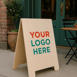 Custom Wooden - A-frame Sidewalk Sign - 60x90 CM - Outdoor Birch ...