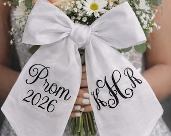 Lazo personalizado para ramo de graduación – Cinta para ramo de graduación 2026 bordada a medida