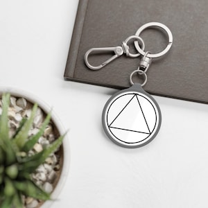 Keyring Tag, Keychain, AA Key Fob, Basic Key Holder, Minimalist Key Organizer, Metal Key Pendant