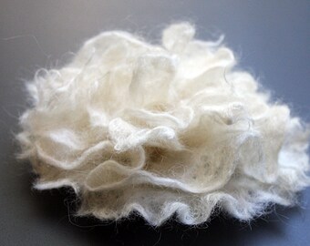 Eco friendly mohair fur felted wool white hat winter ears sheep ewe warm costume designer unusual Halloween unique present winter wear gift