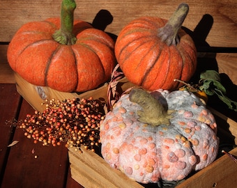 Felting TUTORIAL large wet felted pumpkin felted felting instructions felting tutorial