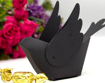 Bird favor box, handcrafted paper dove box, unique table decor, ring box, gift packaging box, cake topper, wedding centerpiece