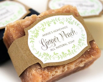48 Custom Stickers - personalized floral wedding favor stickers, product packaging labels, clear or white waterproof labels, white ink