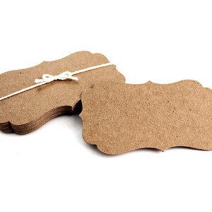 100 Bracket Business Cards, blank die-cut cards, 3.5" x 2" flat note cards, place cards, hang tags, jewellery cards, earring card, kraft