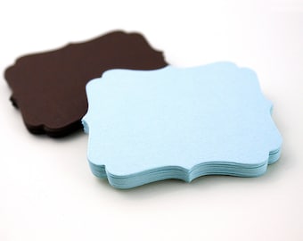 Small Bracket Cards, 2.5" x 2", 30 blank die cut flat note cards, ear ring card, wedding place cards, gift tag, packaging card