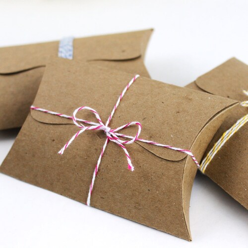 Mini Pillow Boxes 20 DIY Kraft Favor Boxes 2 X Etsy