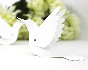 20 Hummingbird Place Cards - Wedding Escort Cards / Bird Name Cards / Table Tents - Unique - Blank