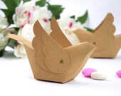 Rustic bird favor box, handcrafted packaging box, table decor, bridal shower box, unique ring box, gift package, cake topper, sparrow box