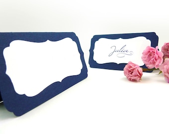 Wedding Escort Cards, Tented Place Cards - 20 Die Cut Bracket Table Tents with Removable Insert Cards, name cards, many colors available