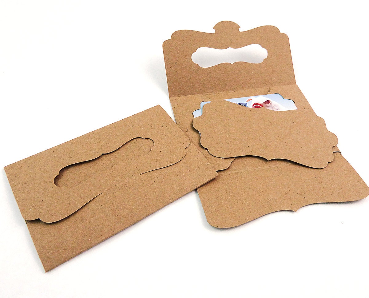Gift Card Holders 20 Kraft Folders With Bracket Insert Card Etsy