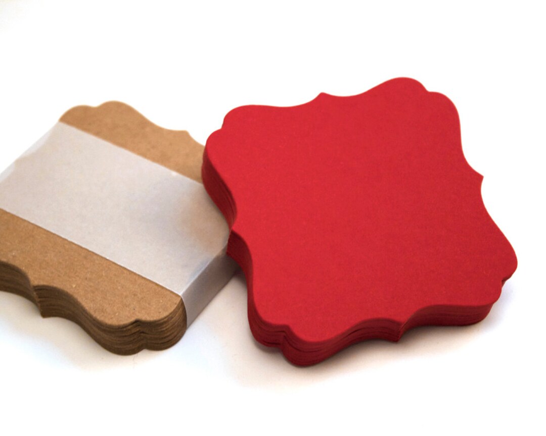 Square Bracket Note Cards, 2.5 x 2.5, 30 blank diecut note cards