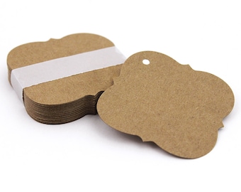 2.5 « Quatrefoil Cards / Tags - 30 forme de support en diamant vierge - étiquettes cadeaux, cartes de boucles d’oreilles, cartes de lieu de mariage, étiquettes de faveur, étiquettes de prix