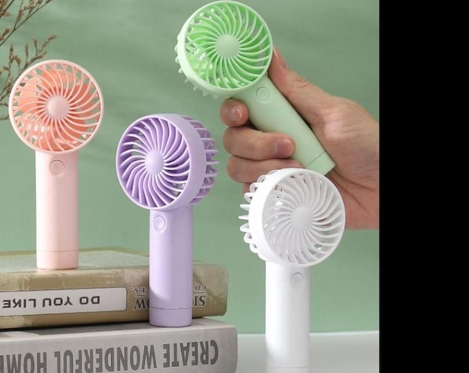 Rechargeable Mini Handheld Fan – 3 Speed Portable USB Fan with Lanyard, 500mAh Battery, Travel & Outdoor Cooling