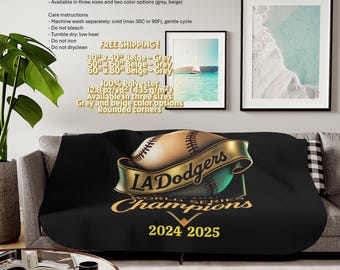 LA Dodgers World Series Champions Sherpa Blanket | Baseball Back to Back Championship 2024-2025