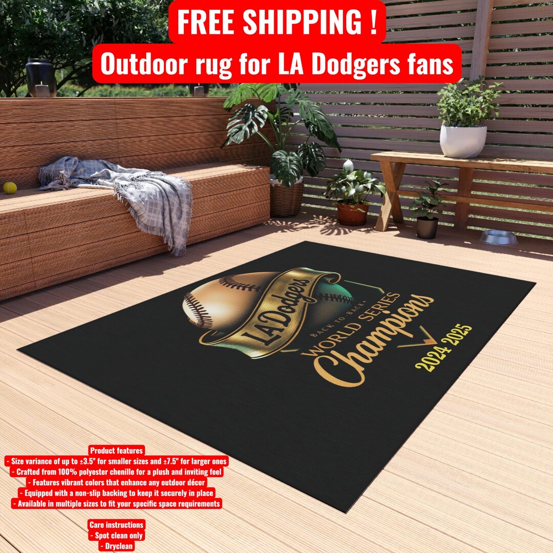 Dodger Rug LA Dodgers Outdoor Rug, MLB World Series Back to Back Champions Door ...