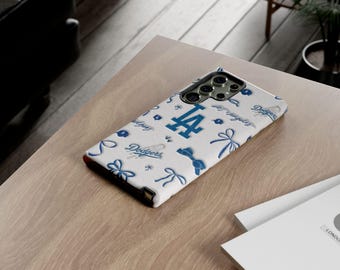 Los Angeles Dodgers Pattern Phone Case, Baseball Fan Gift