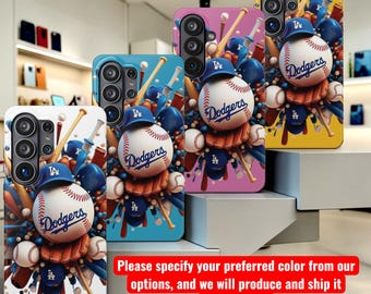 LA Dodgers Baseball Phone Case, Impact-Resistant Protective Cover