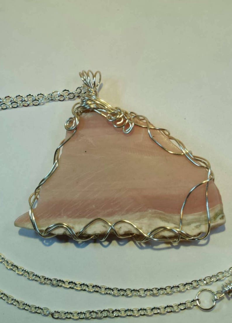 Handcrafted Wire Wrapped Pink Opal Gemstone Pendant Christmas Gift Gift for Her Heart Chakra,Yoga Jewelery Healing Crystal,Boho Jewelery