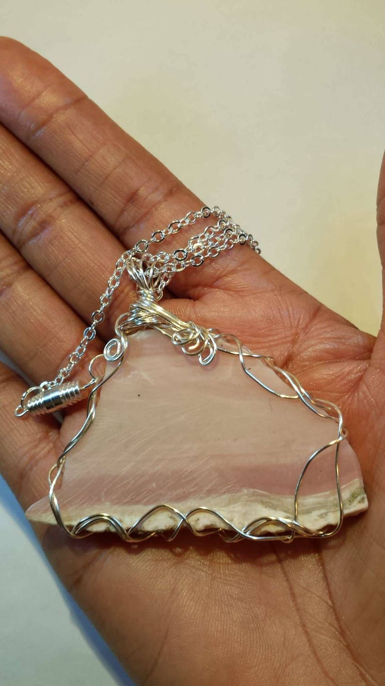 Handcrafted Wire Wrapped Pink Opal Gemstone Pendant Christmas Gift Gift for Her Heart Chakra,Yoga Jewelery Healing Crystal,Boho Jewelery