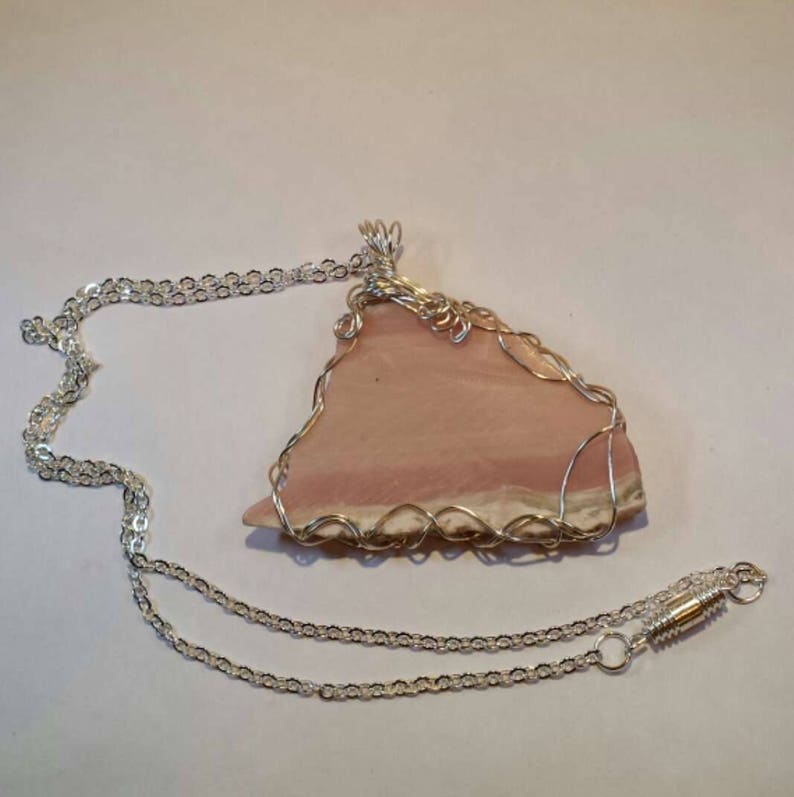 Handcrafted Wire Wrapped Pink Opal Gemstone Pendant Christmas Gift Gift for Her Heart Chakra,Yoga Jewelery Healing Crystal,Boho Jewelery