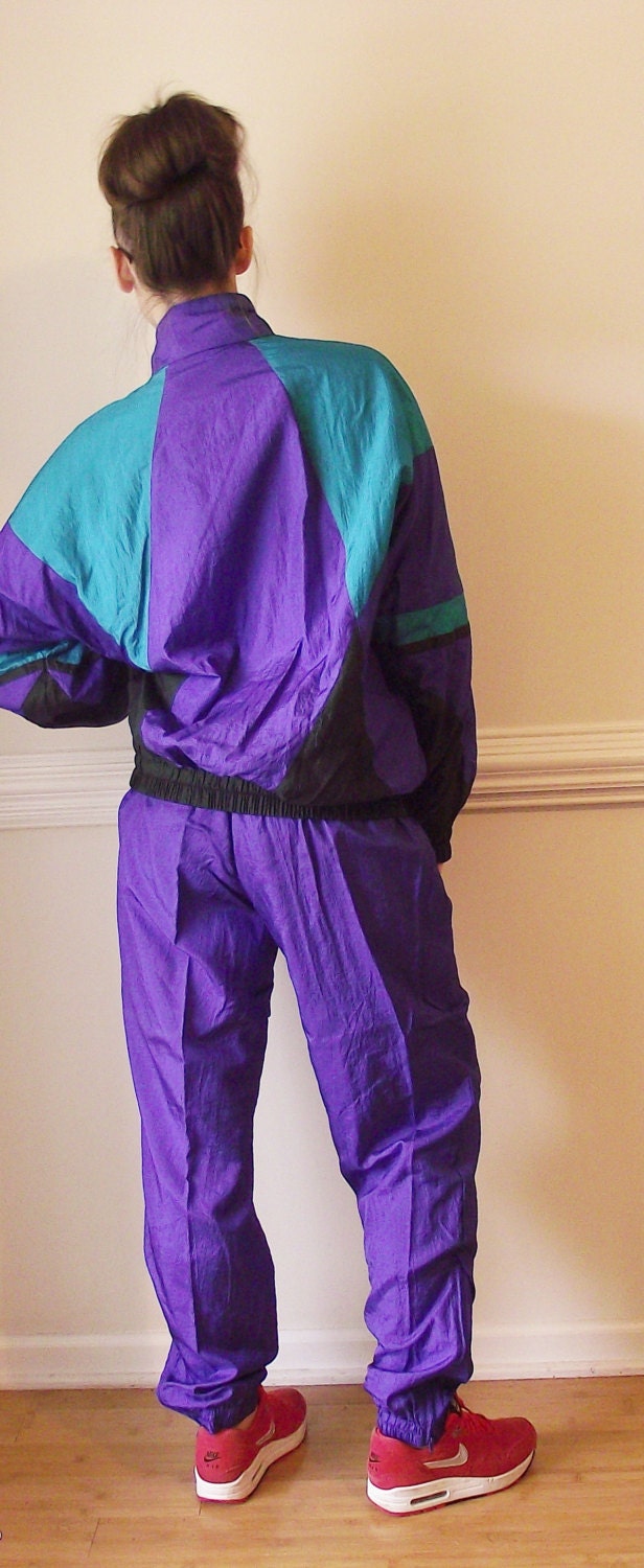 Vintage 90s Colorblock Windbreaker Track Suit Vintage Hip Hop Etsy