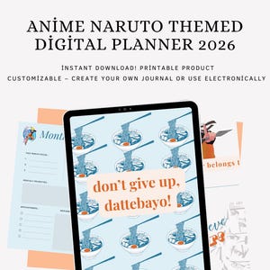 Anime-Inspired Digital Planner Naruto-Themed Calendar Template Customizable Anime Naruto Theme Digital Organizer for Productivity & Planning
