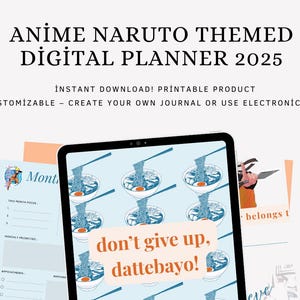 Anime-Inspired Digital Planner Naruto-Themed Calendar Template Customizable Anime Naruto Theme Digital Organizer for Productivity & Planning