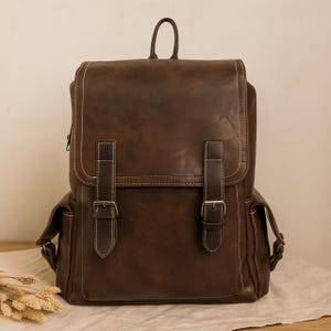 Women's Vintage Vegan Leather Backpack – French Designer Style, Large Capacity, Waterproof PU