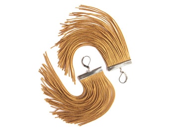 Golden Short Fringe Earrings