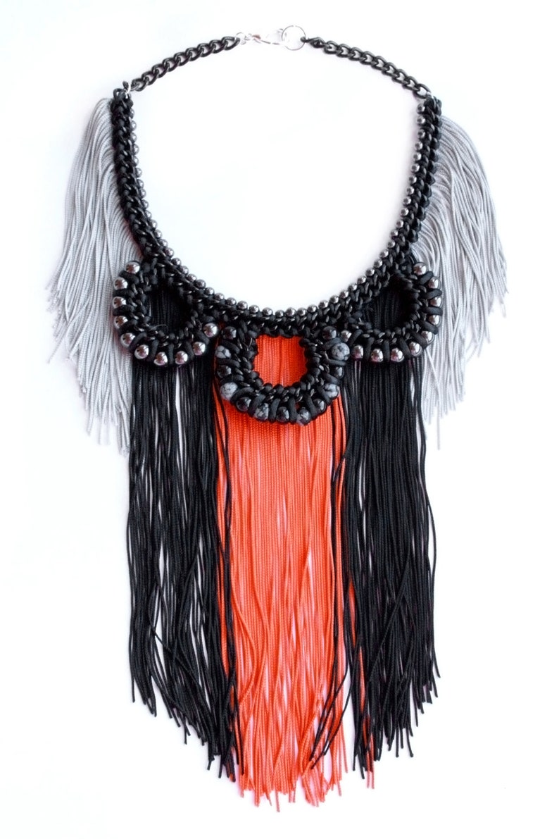 Obsidian Orange Statement Nacklace image 2