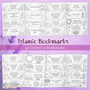 40 Marcapáginas Islámicos para Colorear / Actividad Imprimible para Niños Musulmanes / Láminas Islámicas para Colorear