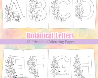 Botanische letters: 26 kleurplaten met bloemenalfabet om thuis af te drukken