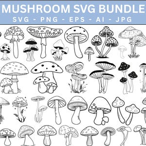 Boho Mushroom SVG Bundle: Floral Clipart, Psychedelic Cricut Cut Files (Digital Download)