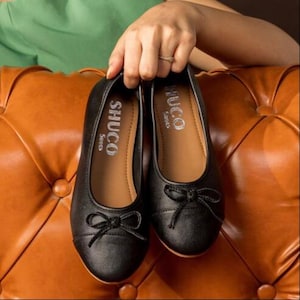 KATE BLACK BALLERINA handmade vegan leather mary jane