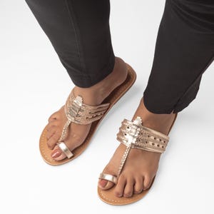 valda gold flat leather kolhapuri sandal handmade