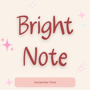 Bright Note Font – Cute Clean Handwritten Script Font for Notes & Planners, Aesthetic Study Font for GoodNotes, iPad, Cricut