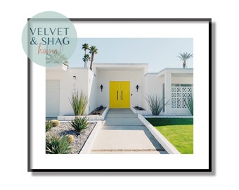 Palm Springs, Yellow Door, Modern Architecture, Mid Century Modern, MCM, Digital Download, Photography, Instant Download