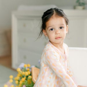 Pink Moon Bamboo Baby Pajamas: Zippered Convertible Footie