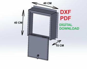 Gabinete de almacenamiento de metal con cerradura, montado en la pared, diseño de caja interior y exterior para herramientas de equipo, archivos DXF CNC para corte por plasma, descarga digital