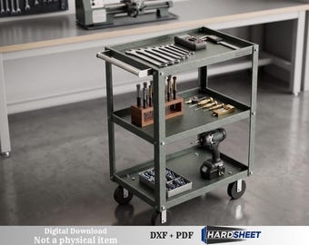 Mobile Workbench & Tool Cart Plans, CNC Plasma Files, Sheet Metal DXF (Digital Download)