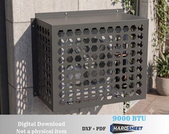 Decorative AC Cover DXF Files, Honeycomb Pattern Enclosure, 9000 BTU (Digital Download)