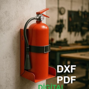 Fire 6L Extinguisher Holder DXF File – Laser Cut Wall & Floor Mount Bracket | Digital Download