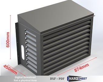 Decorative AC Cover DXF Files, Sloped Roof Enclosure, 9000 BTU (Digital Download)